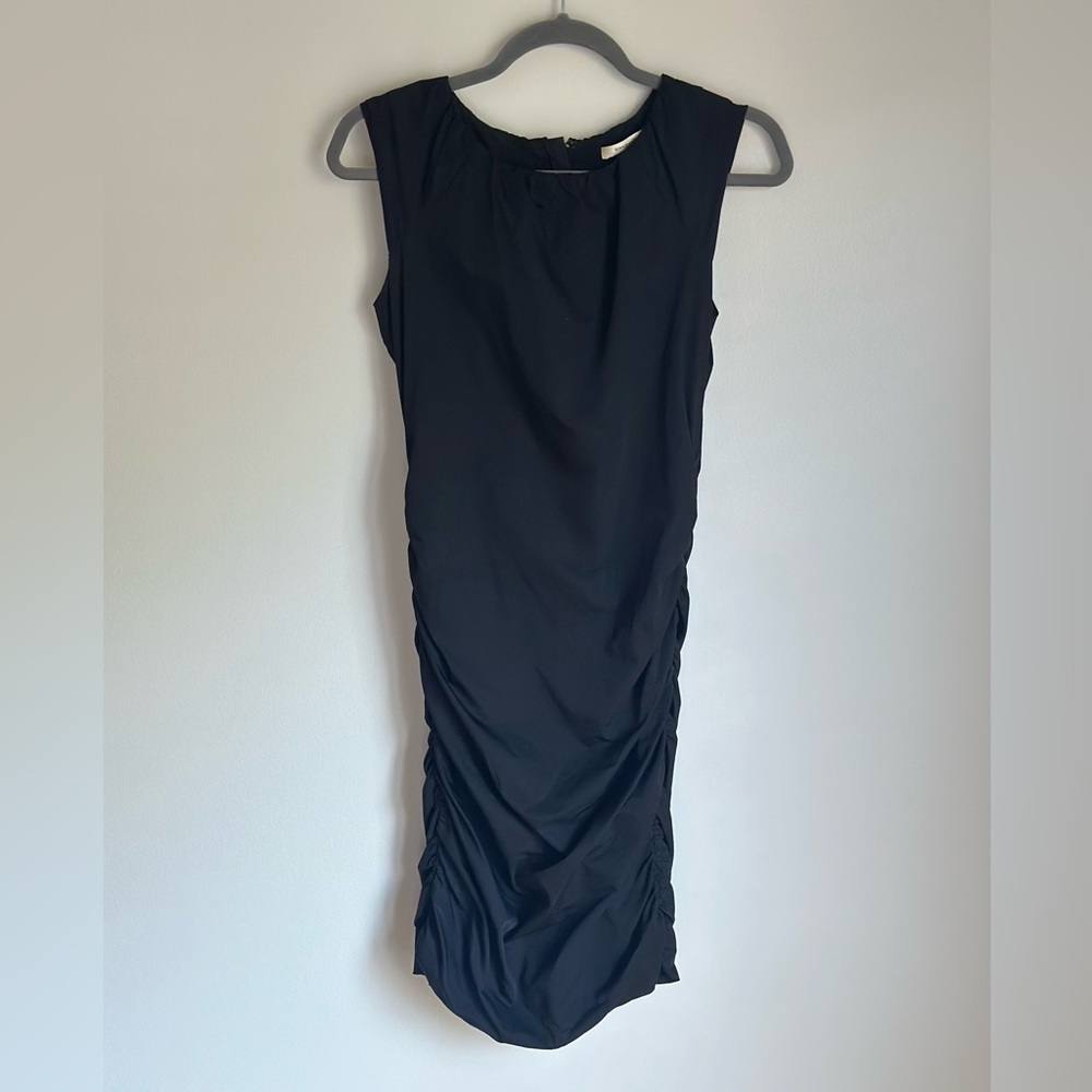 Diane Von Furstenberg DVF TULIPAN Black Sleeveless Ruched Slim Fit Dress 4 LBD